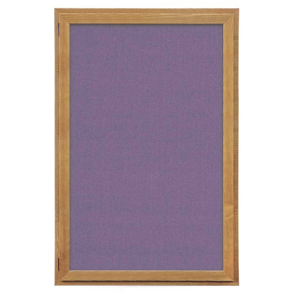Indoor Enclosed Combo Board, 72"x36", Satin Frame/Black & Amethyst
